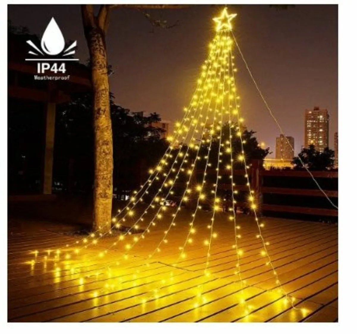 Christmas Tree Light Curtain, 400 LEDs, 16 Strands - Image 4