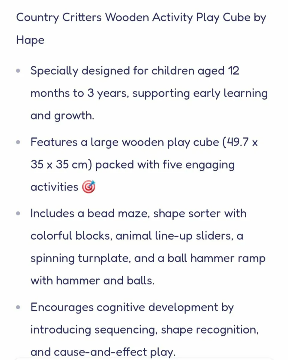 Hape Country Critters Wooden activity Play Cube - Image 2