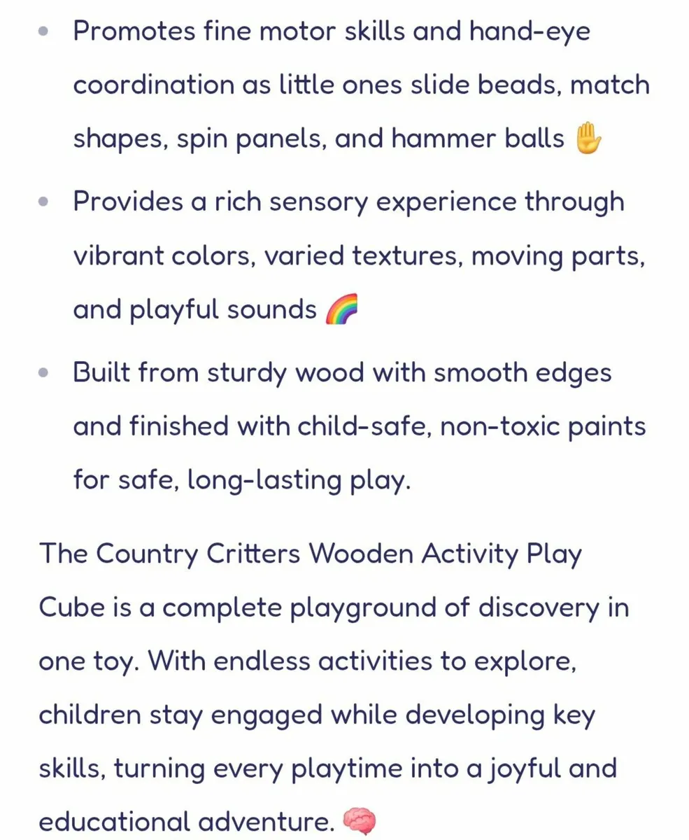 Hape Country Critters Wooden activity Play Cube - Image 3