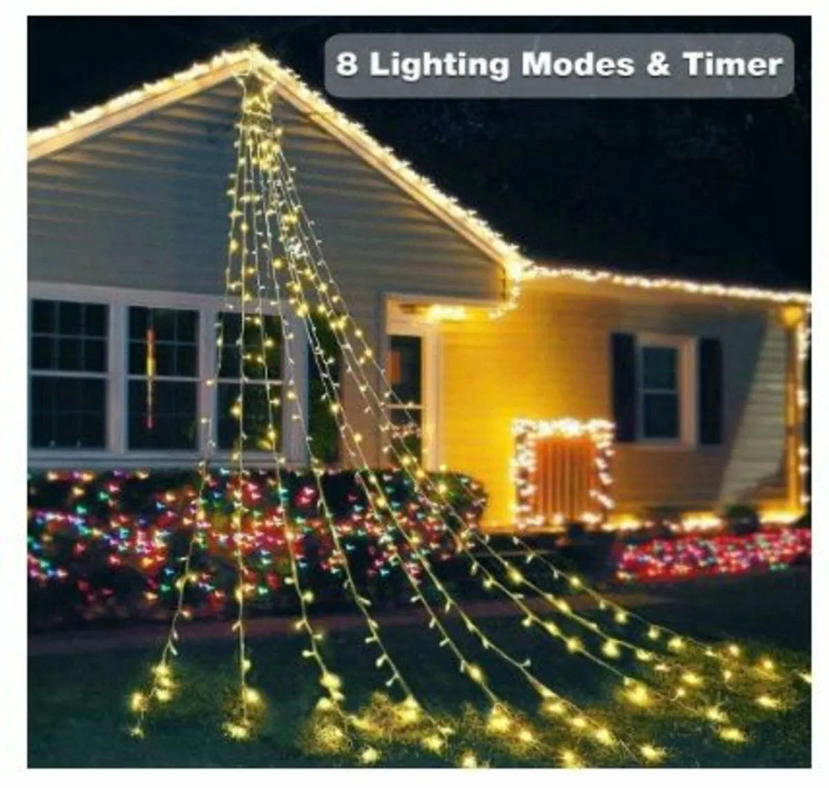 Christmas Tree 400 LED Curtain with 16 Strands - Image 2