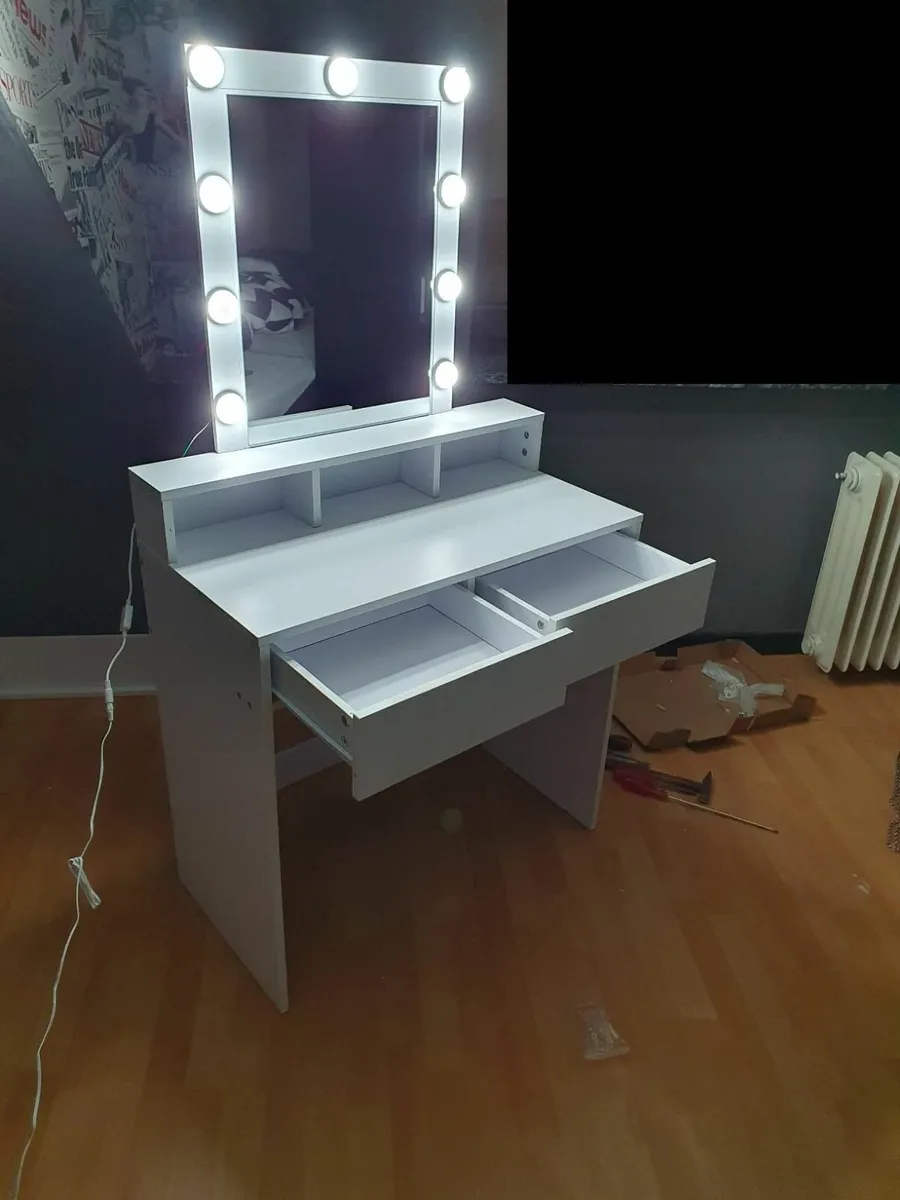 Illuminated Vanity Dressing Table with LED Bulb - Image 1
