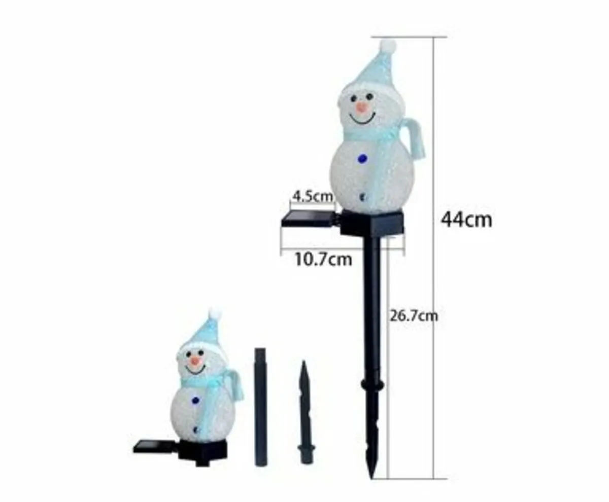 Christmas Snowman Solar Outdoor Lamp - Image 3