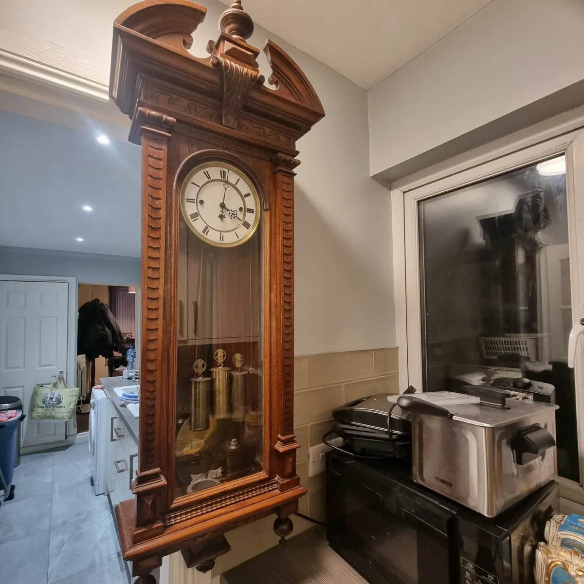 victorian treble weight vienna wall clock - Image 1