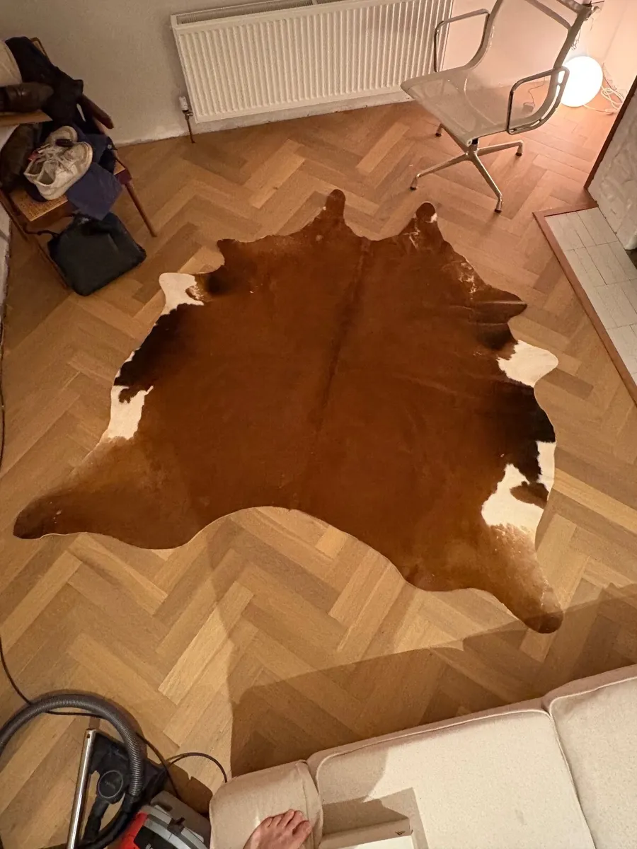 Cow Hide Rug (Rich Brown/White) - Image 1