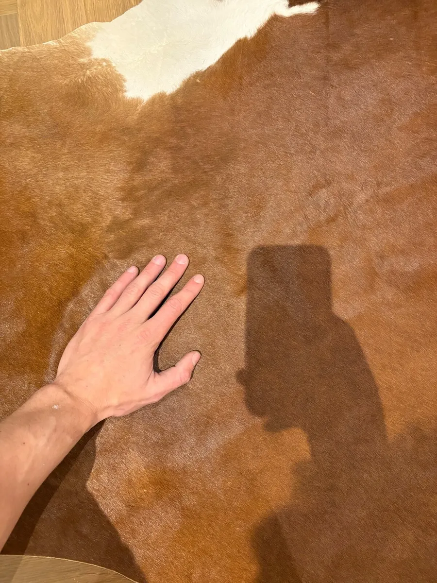Cow Hide Rug (Rich Brown/White) - Image 2