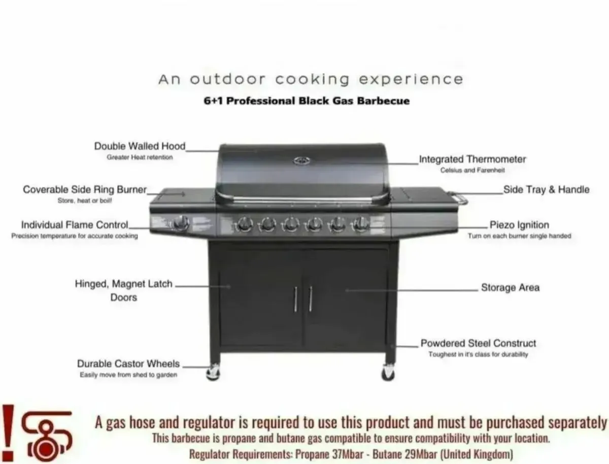 Pro Deluxe 7-Burner Gas Grill with 6+1 Burners - Image 2
