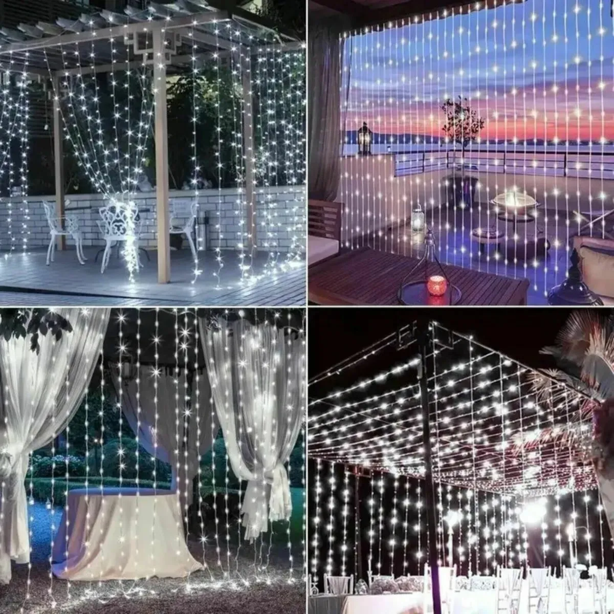 Solar Curtain Lights Indoor Outdoor 600 LED - Image 2
