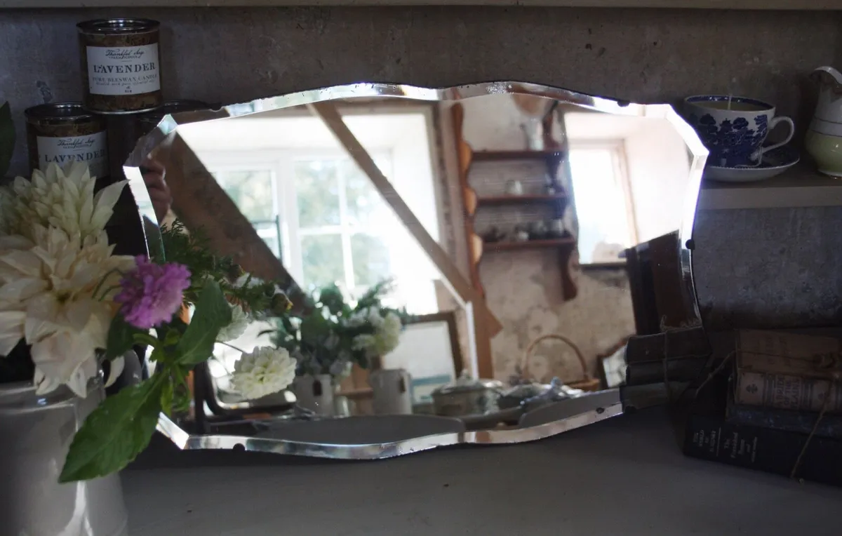 Antique Frameless Mirror - Image 1