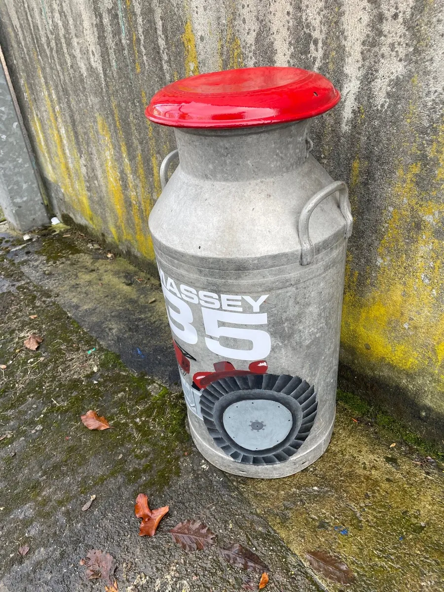 Vintage Aluminum Creamery can with logo - Image 3
