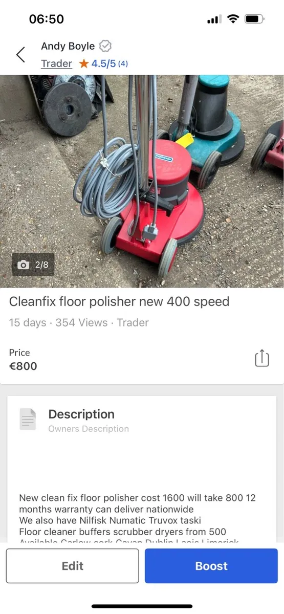 Cleanfix twin speed floor polisher buffer sander - Image 3