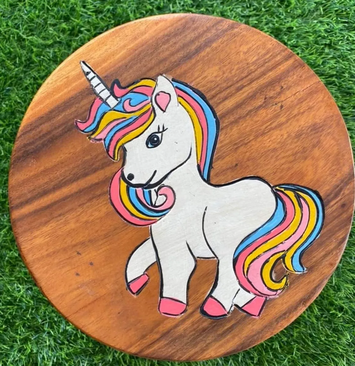 Children's stools in Solid Teak,  hand carved and - Image 1