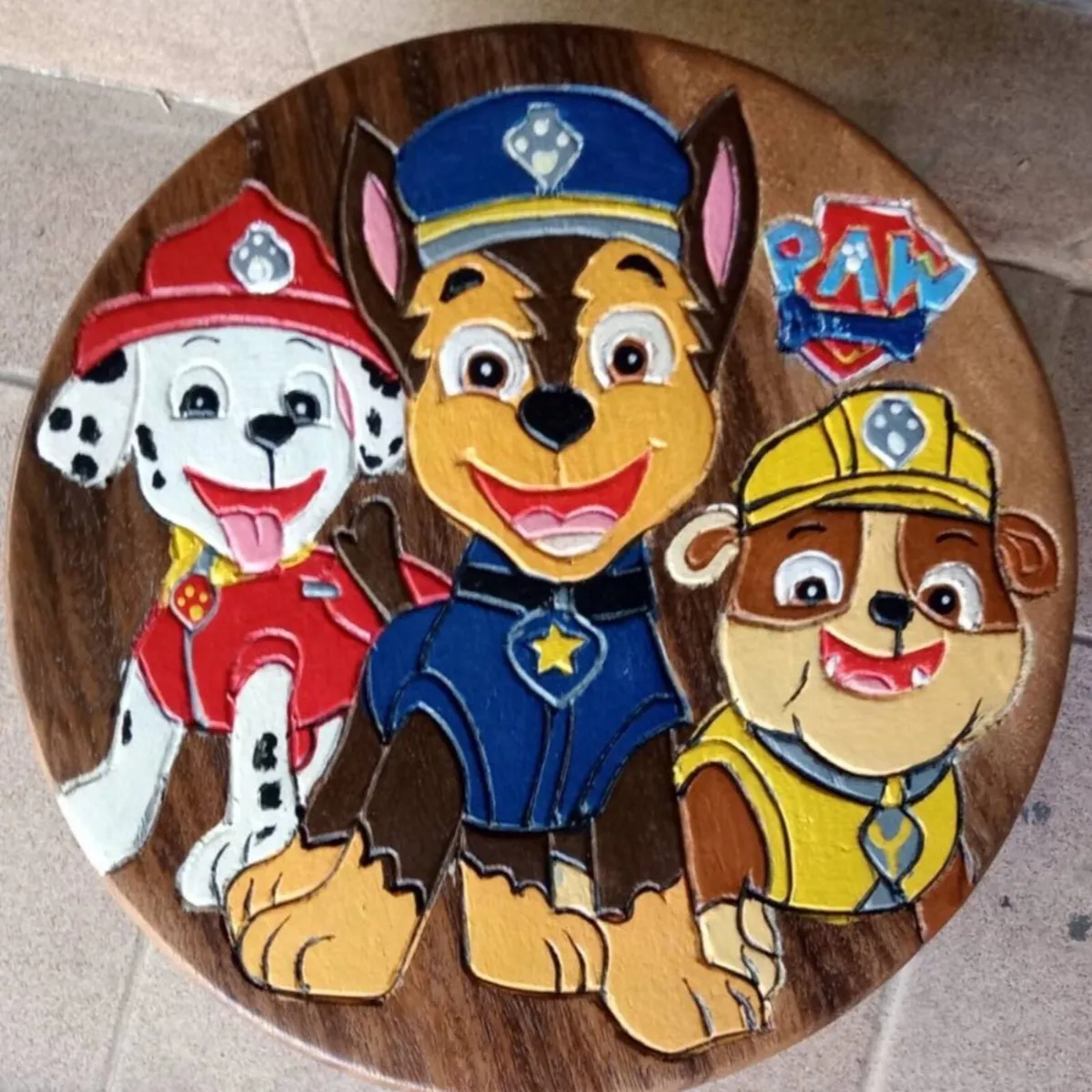 Children's stools in Solid Teak,  hand carved and - Image 2