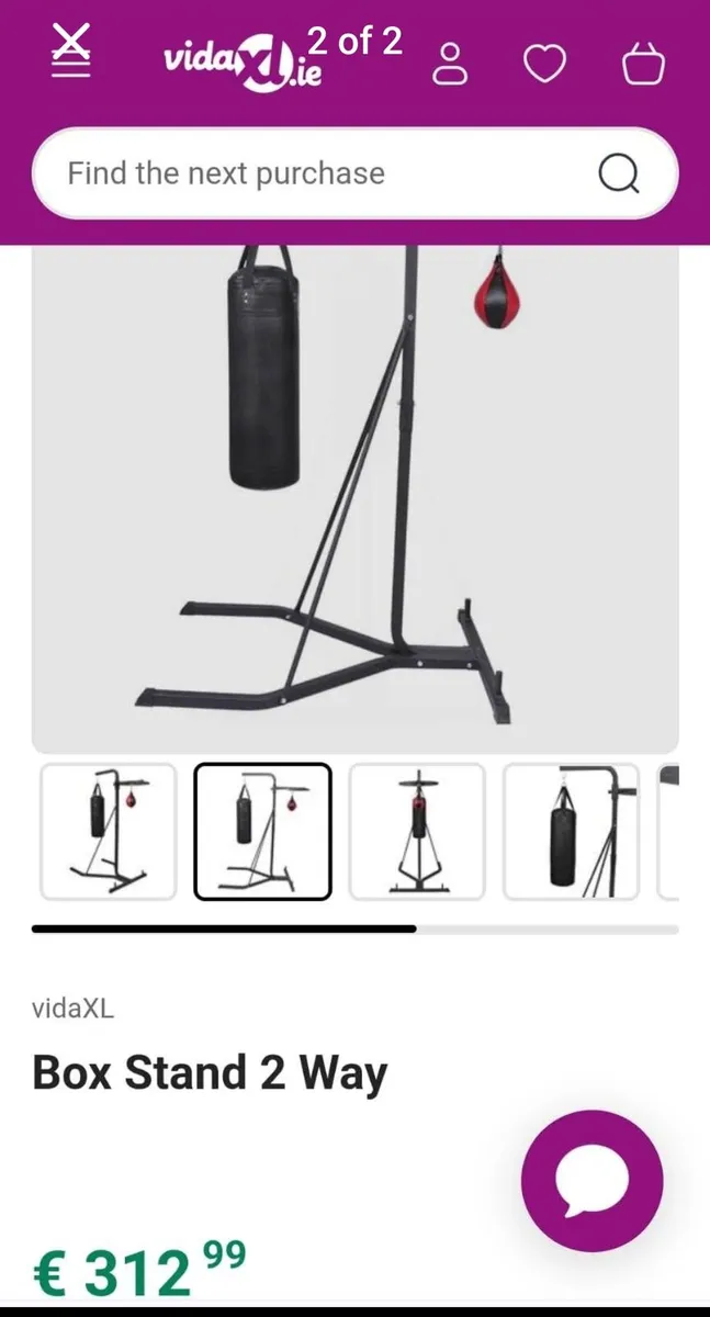 Boxing bag, stand and speed bag €50 ono - Image 4
