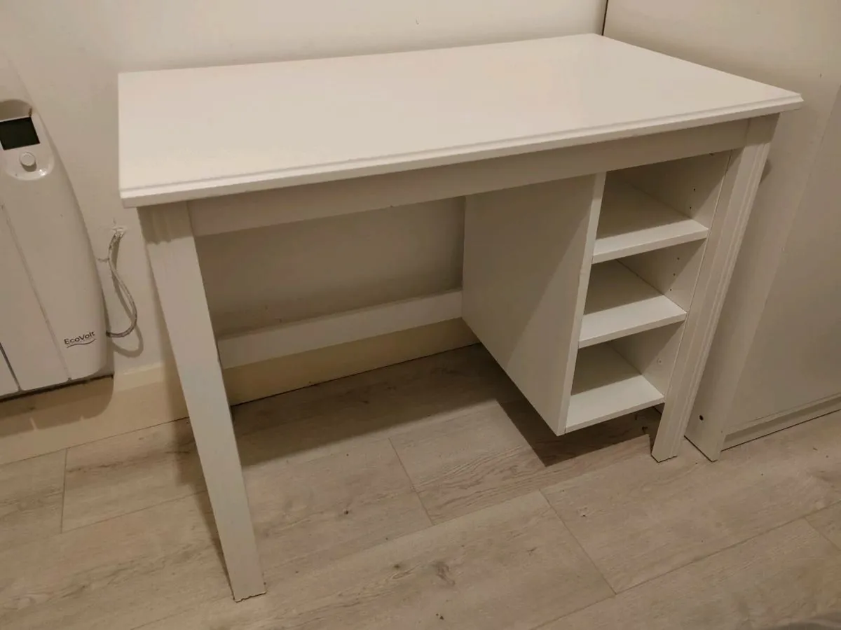 Brusali White Desk and Chair (IKEA) - Image 1