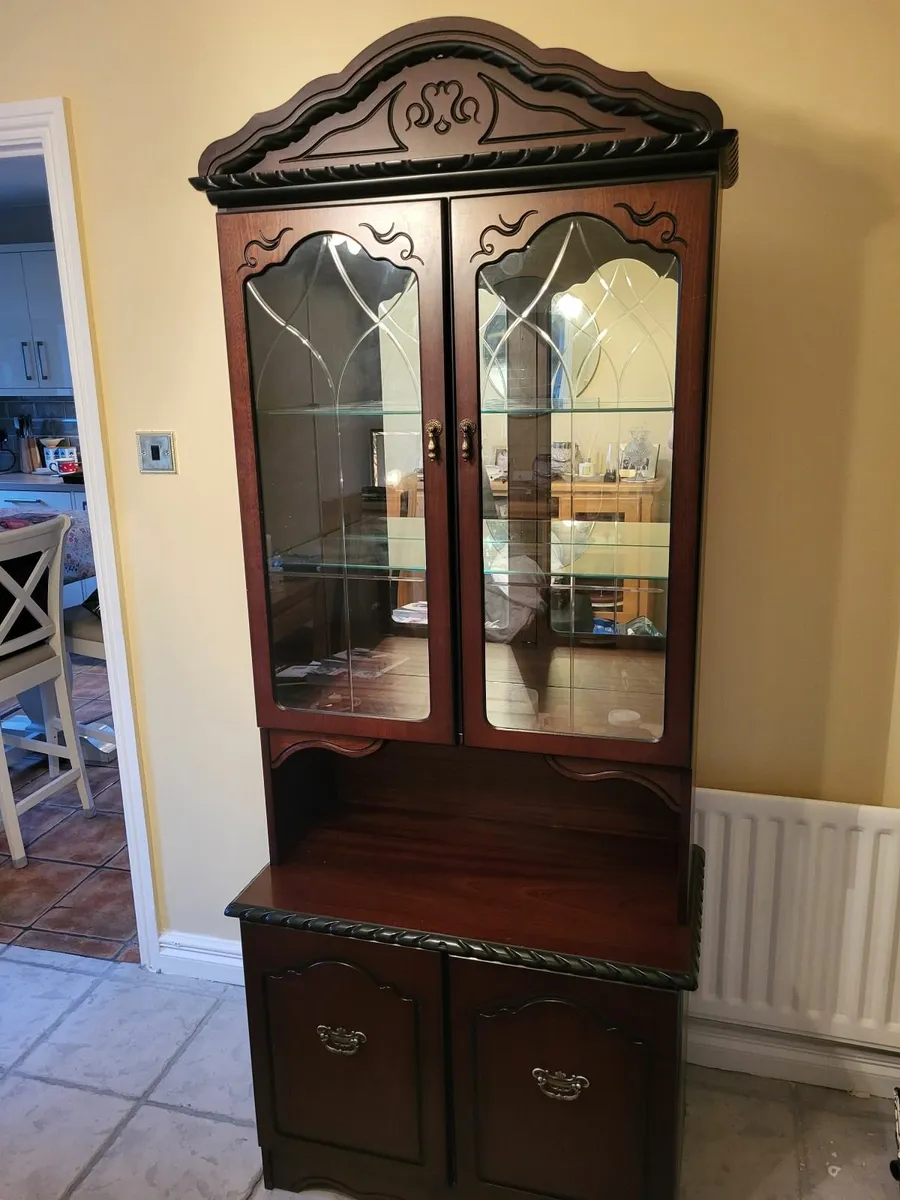 Cabinet... Black Glass Tv Stand. Ceramic coffee Ta - Image 3