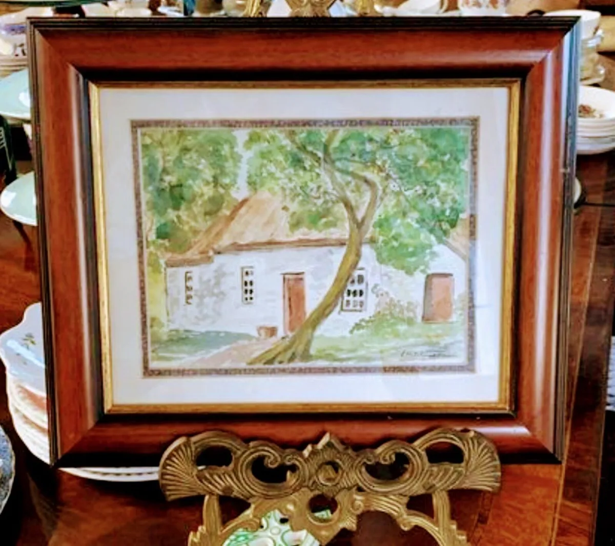 Cottage scene water colour - Image 1