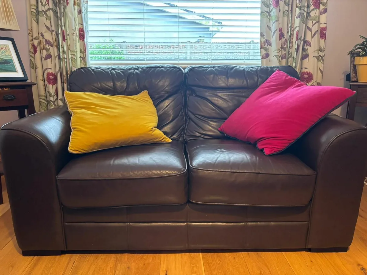 2 Seater and 3 seater leather couches - Image 3