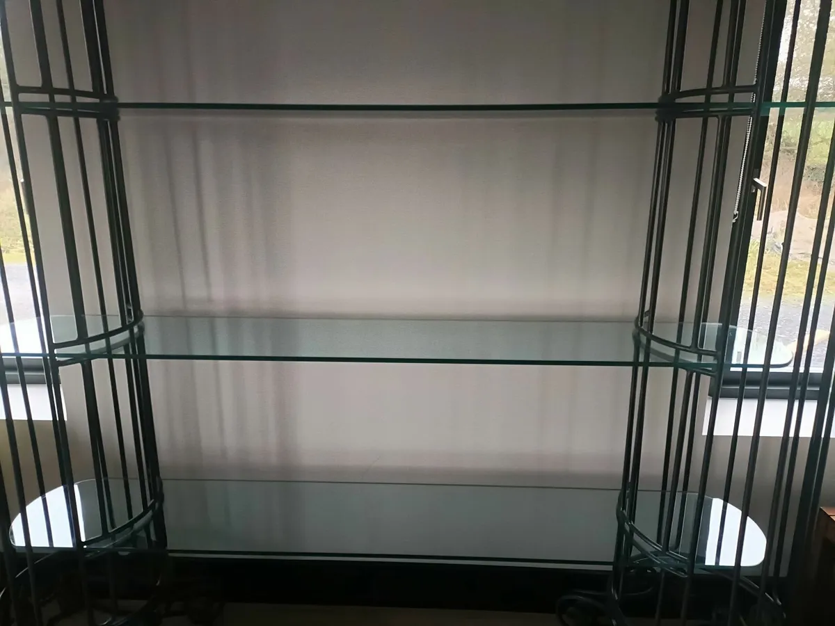 Wrought iron and glass display unit - Image 3