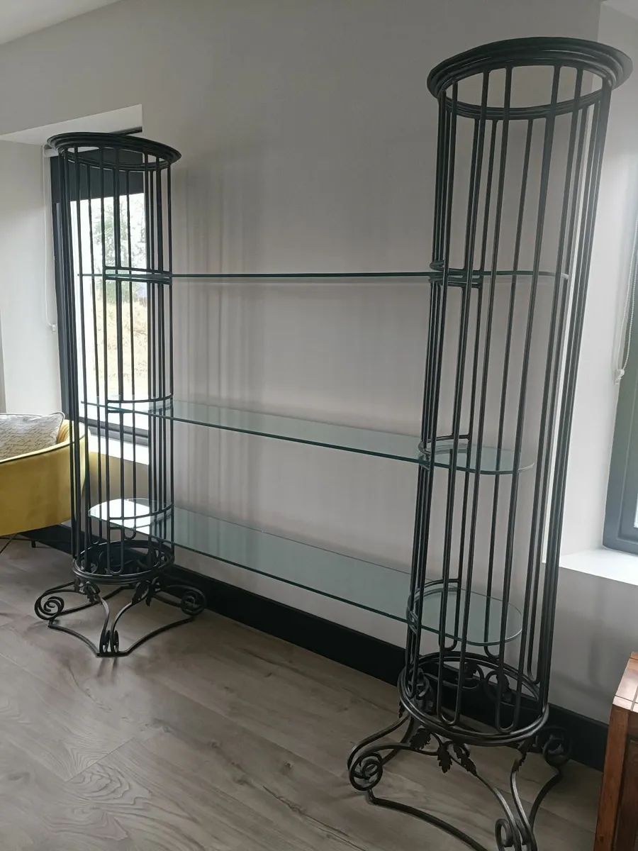 Wrought iron and glass display unit - Image 1