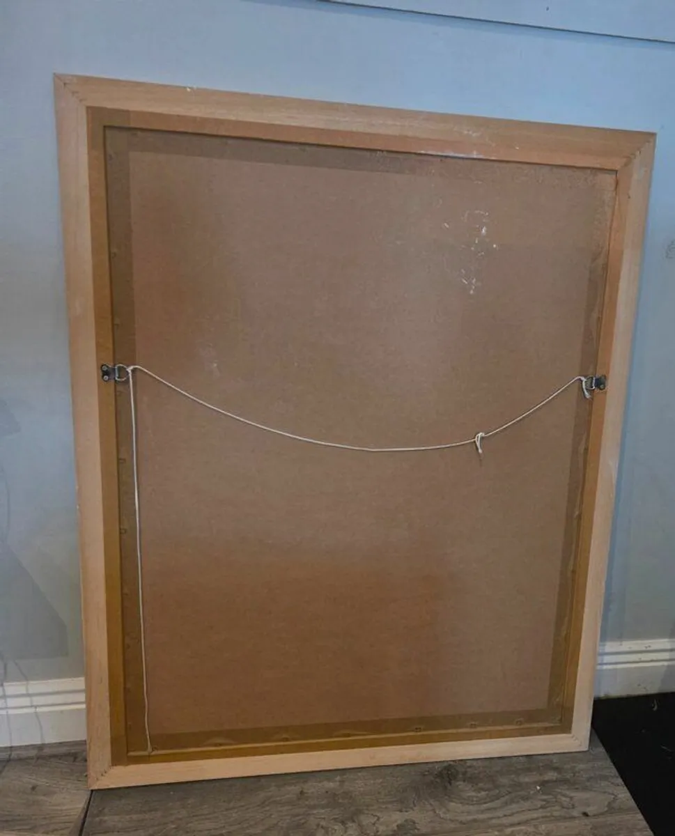 Large white lime picture frame with print - Image 2