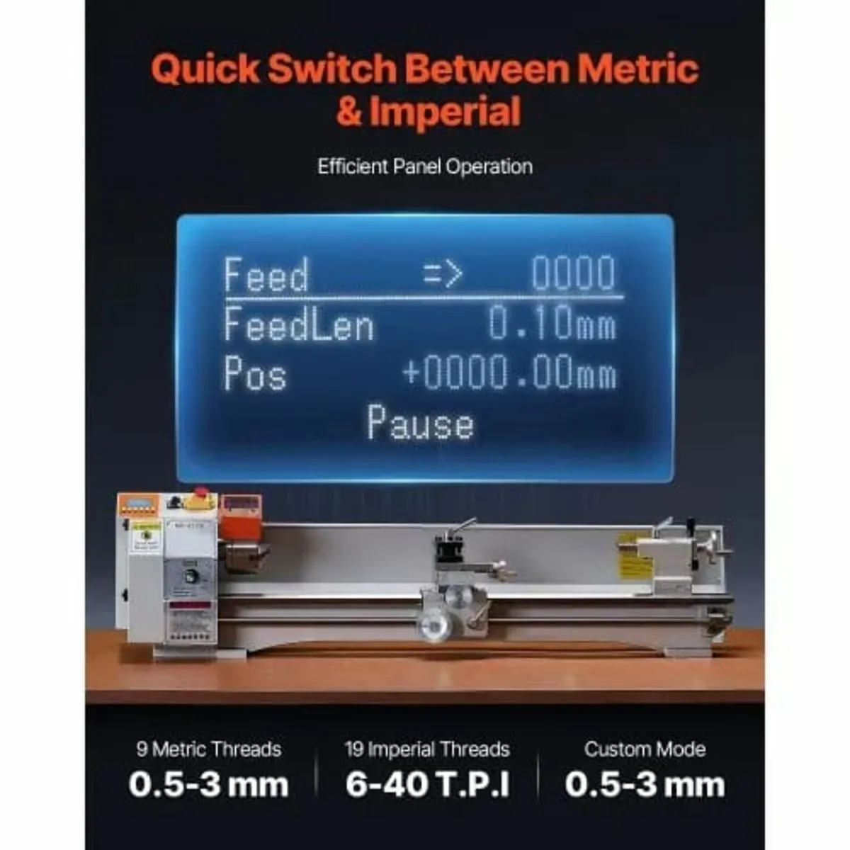 Metal Lathe Machine, 220 x 1000 mm(8.7 x 39 in), P - Image 4
