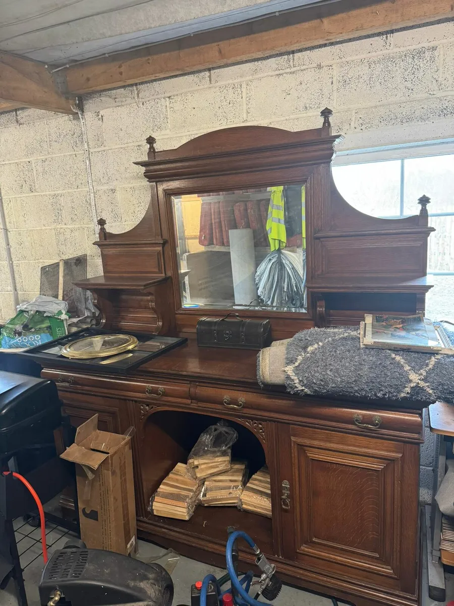 Antique cabinet, pool table,trailer ram - Image 4