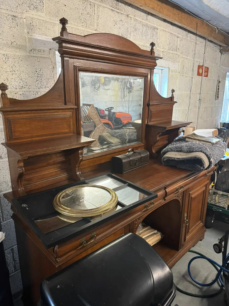 Antique cabinet, pool table,trailer ram - Image 2