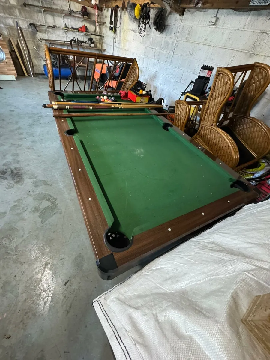 Antique cabinet, pool table,trailer ram - Image 1
