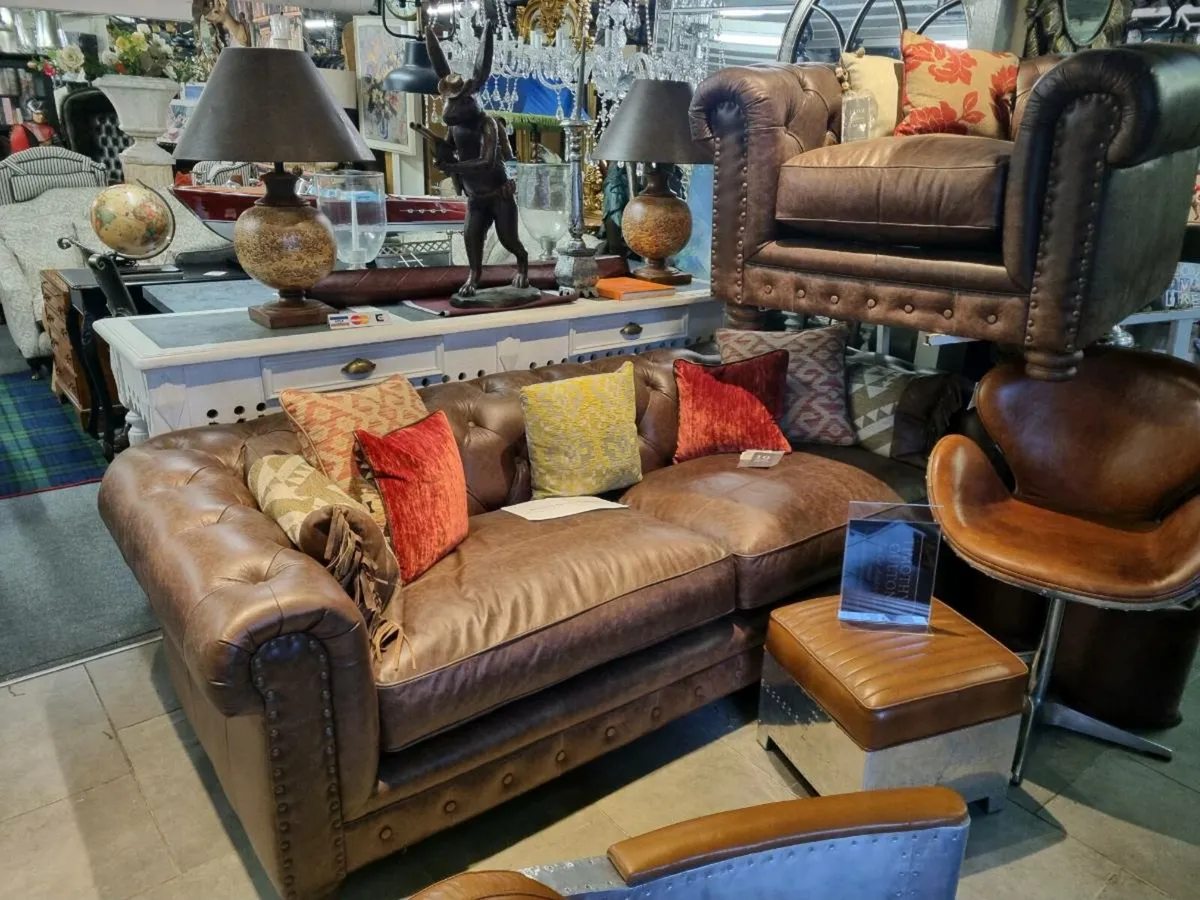 Alexander and James leather sofa and chair