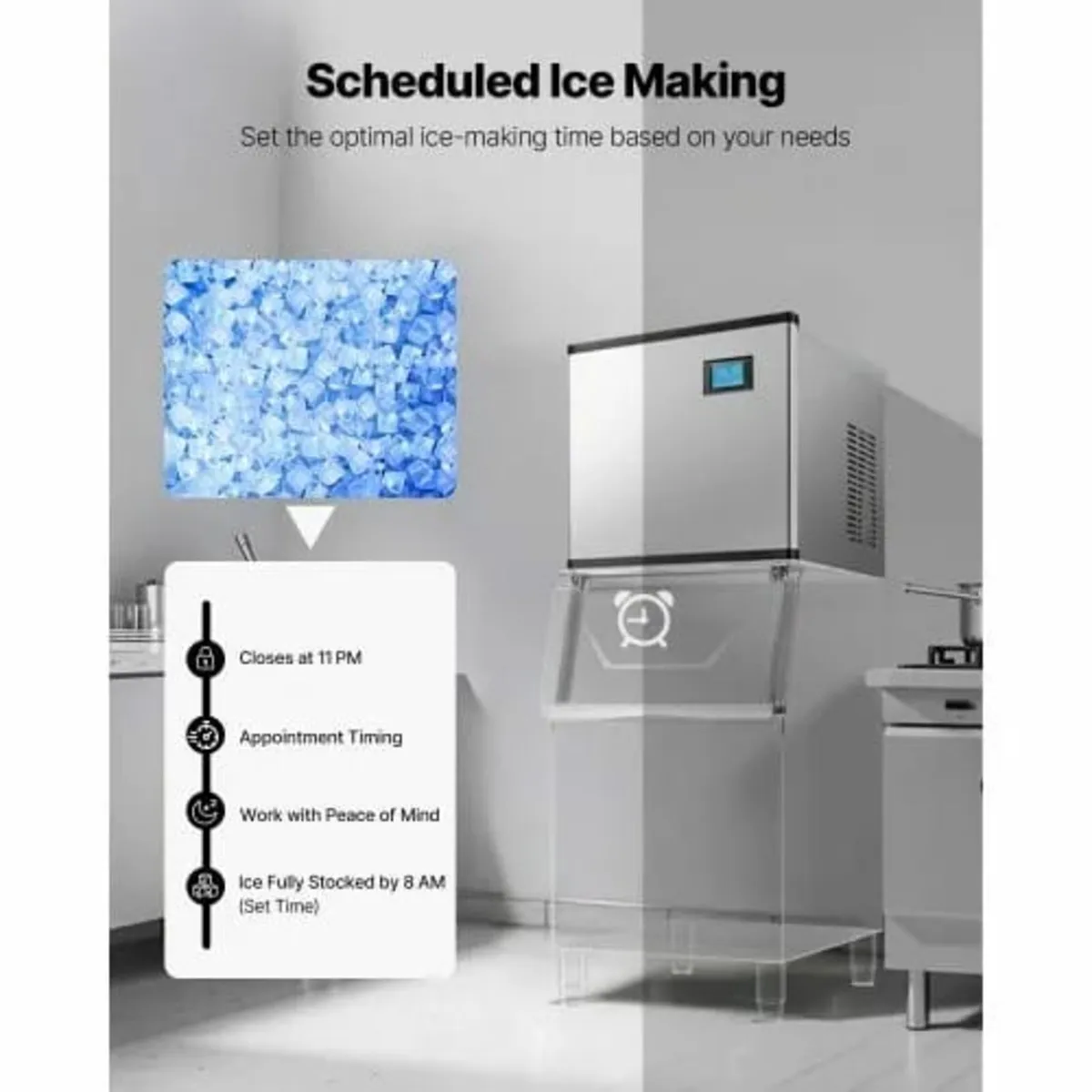 Commercial Ice Maker 500 lbs/24 h Self-Cleaning Ic - Image 4