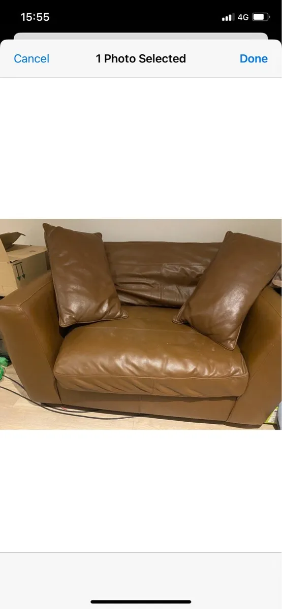 Free Leather  l shape sofa - Image 2