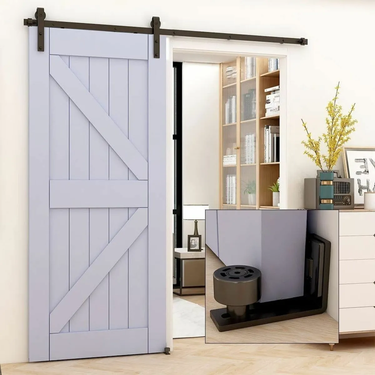 Door Slide Barn Hardware Heavy Duty with Guide - Image 3