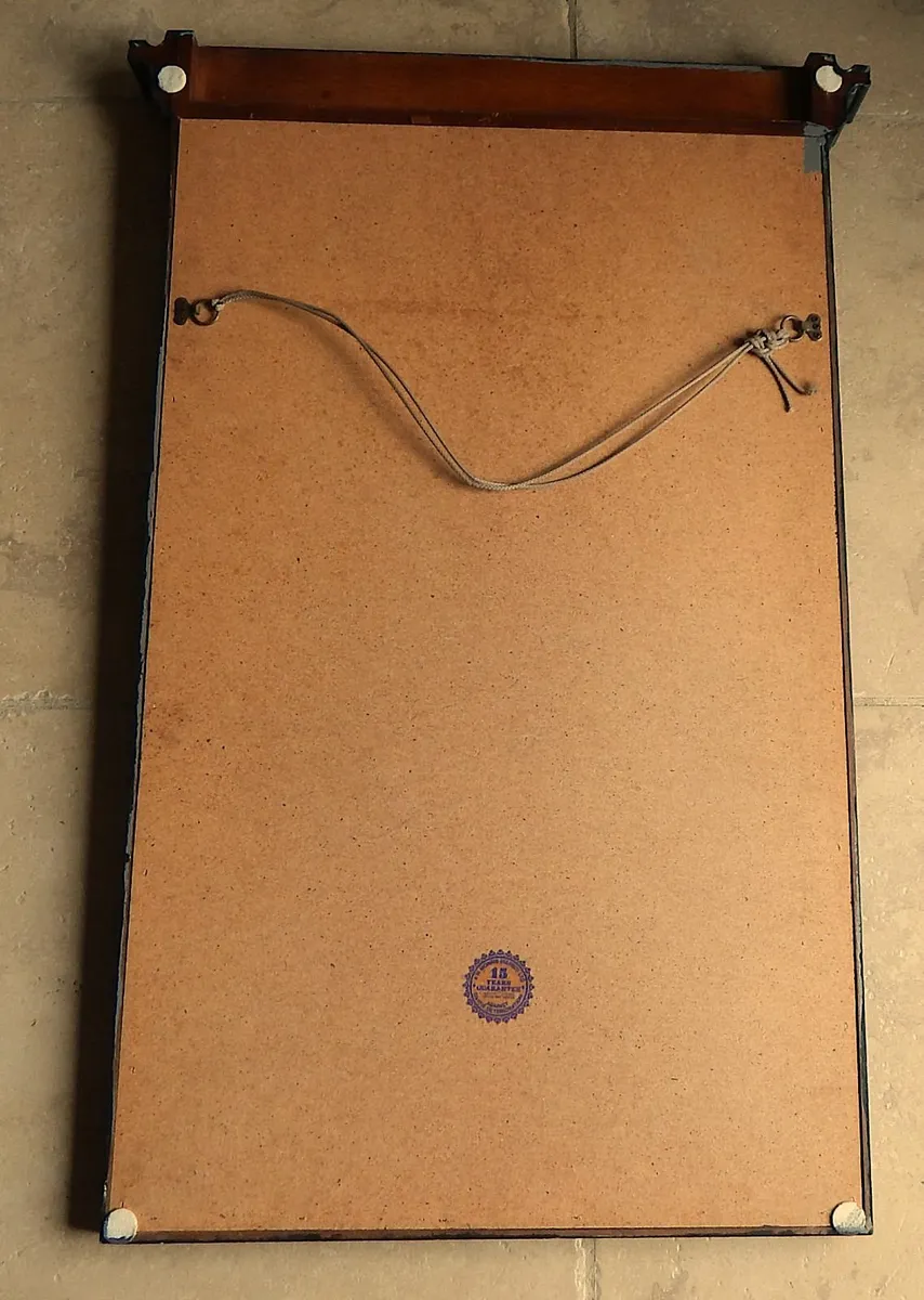 Large Bevelled Wall Mirror in Ornate Wood Frame - Image 4