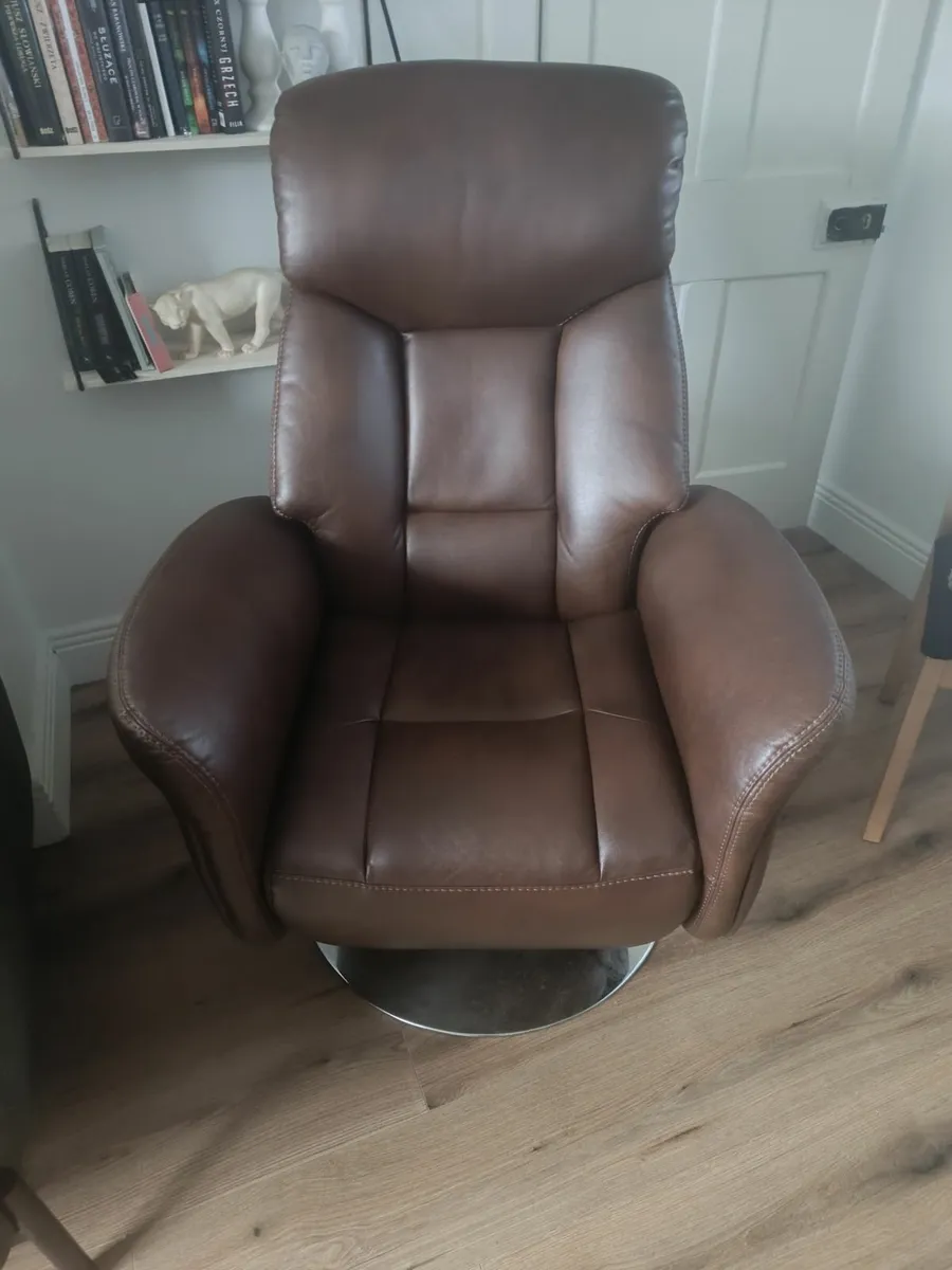 Leather recliner armchair - Image 1