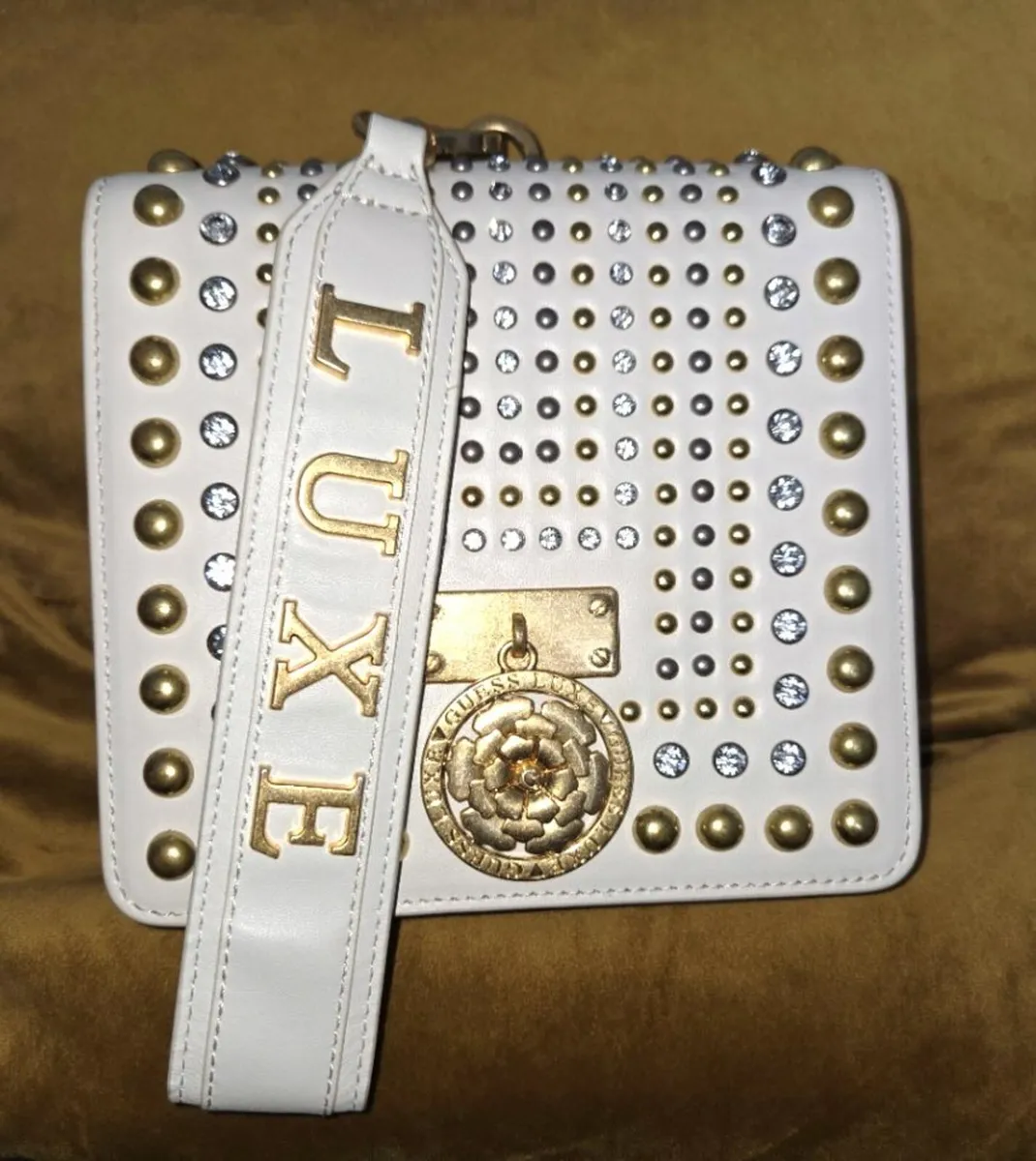 GUESS LUXE - Genuine Leather Studded Crossbody Bag - Image 1