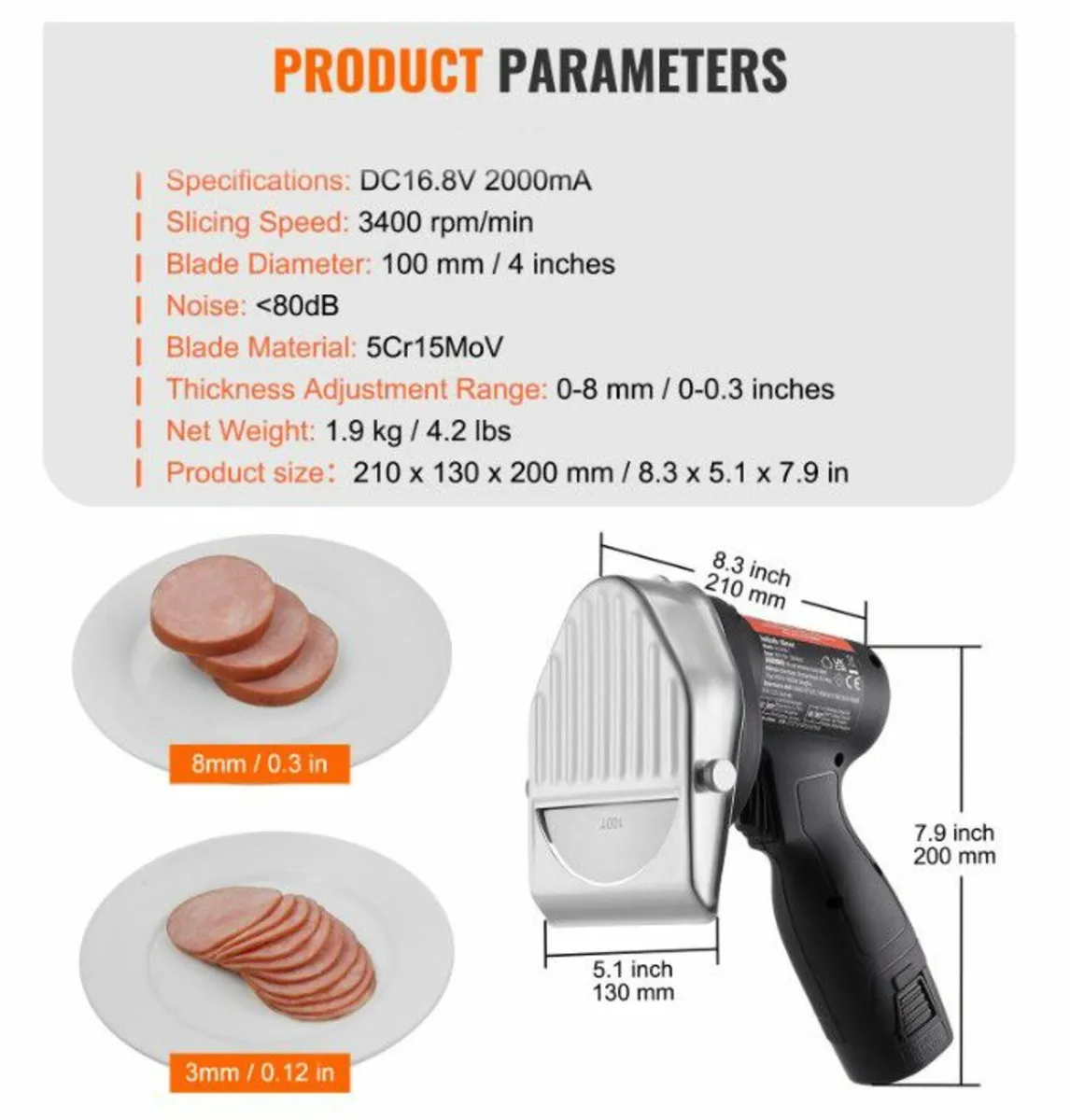Electric Wireless Turkish BBQ Knife +2 Wavy Blades - Image 4