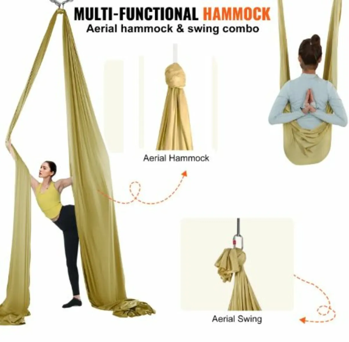 Aerial Yoga Hammock & Swing, 4.4 Yards,Aerial Yoga - Image 3