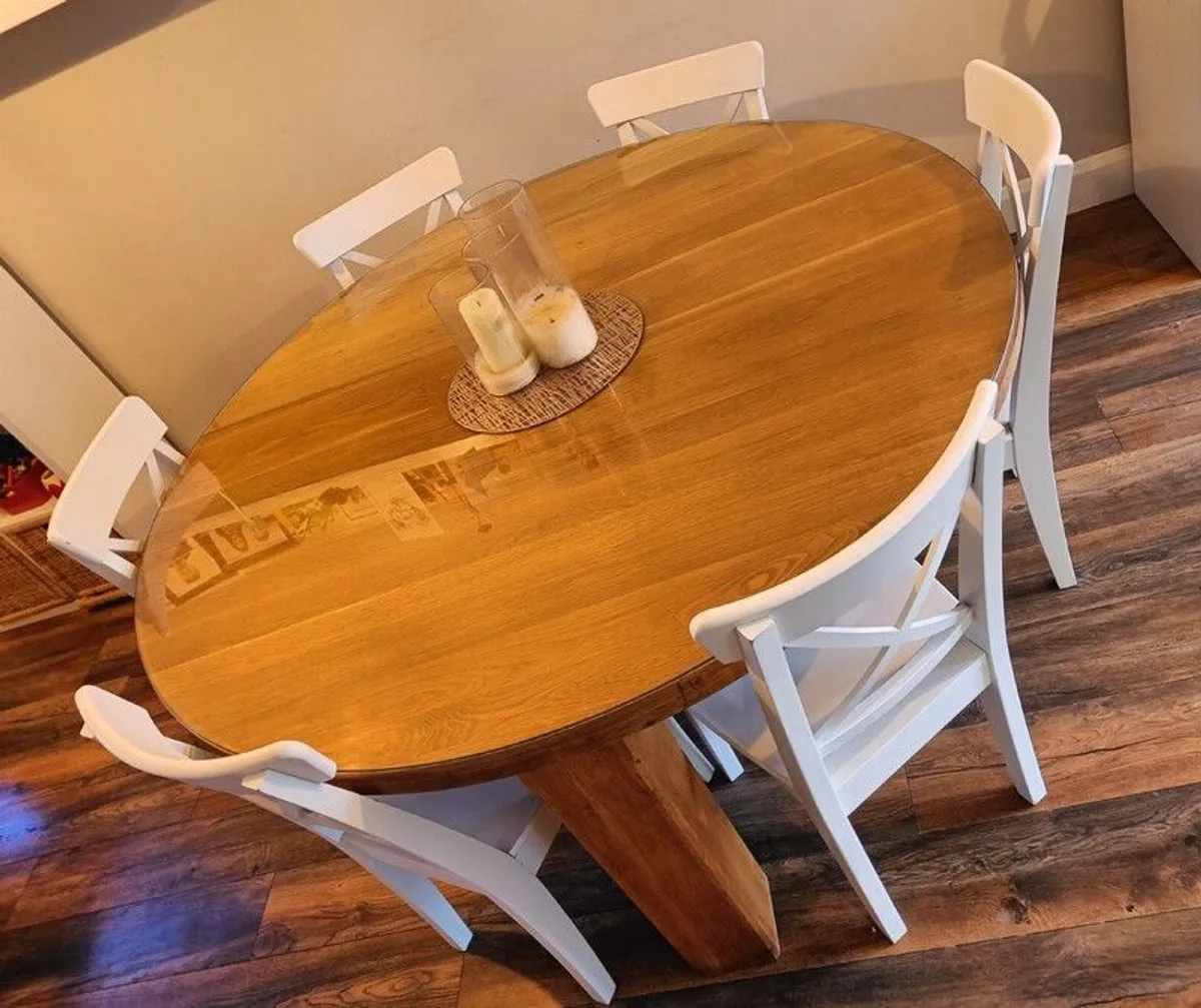 Oak Dining Table and Chairs - Image 2