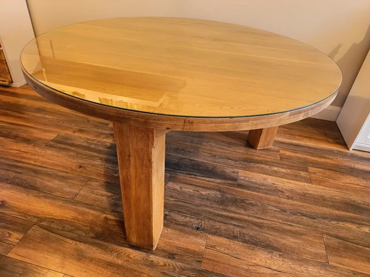 Oak Dining Table and Chairs - Image 3