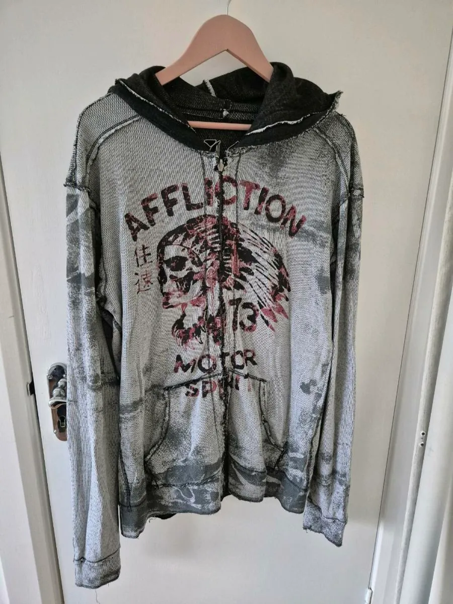 Original Affliction thermal Hoodie XL - Image 4