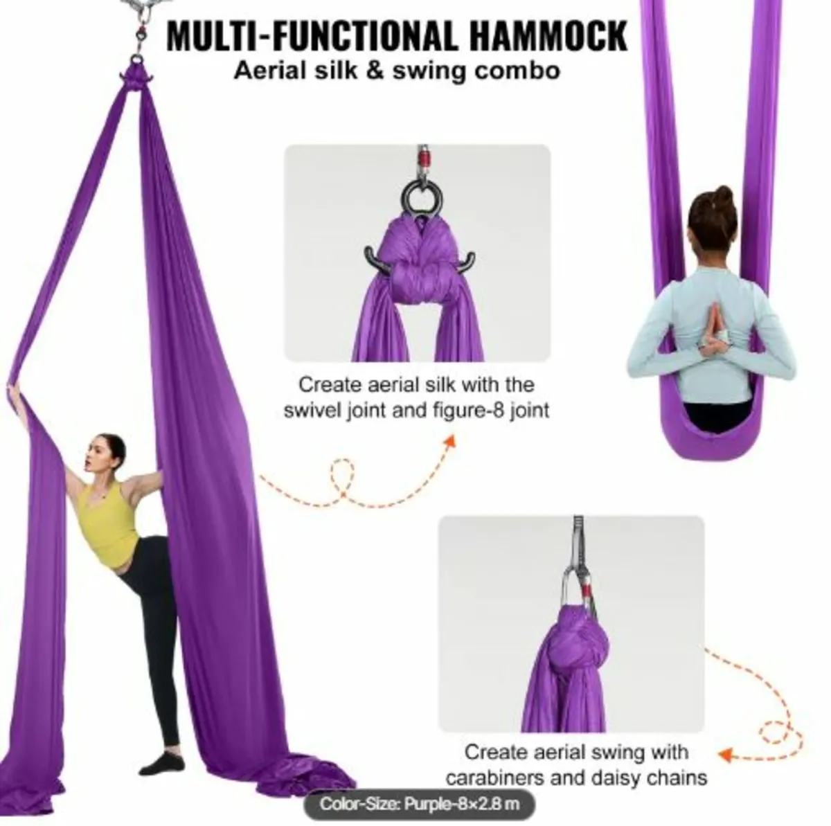 Aerial Silk & Yoga Swing, 8.7 Yards, Aerial Yoga - Image 2