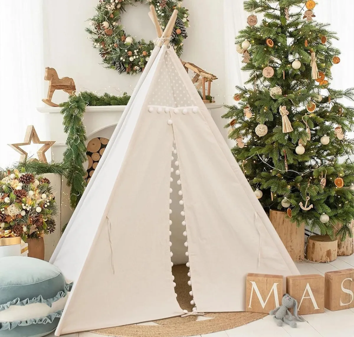 NEW Kids Teepee Tent Canvas Indian Wigwam - Image 3