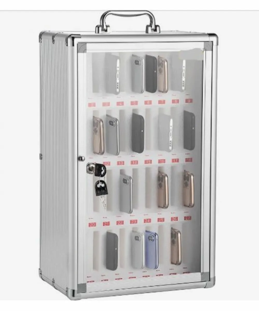 Cell Phone Storage Cabinet, 36 Slots, Aluminum - Image 1