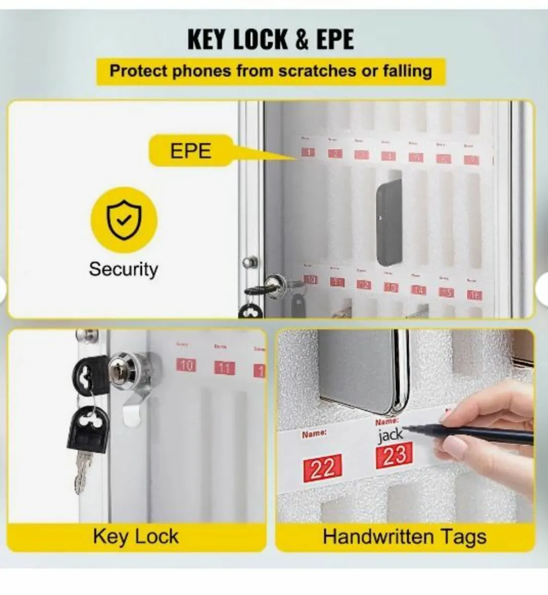Cell Phone Storage Cabinet, 36 Slots, Aluminum - Image 3