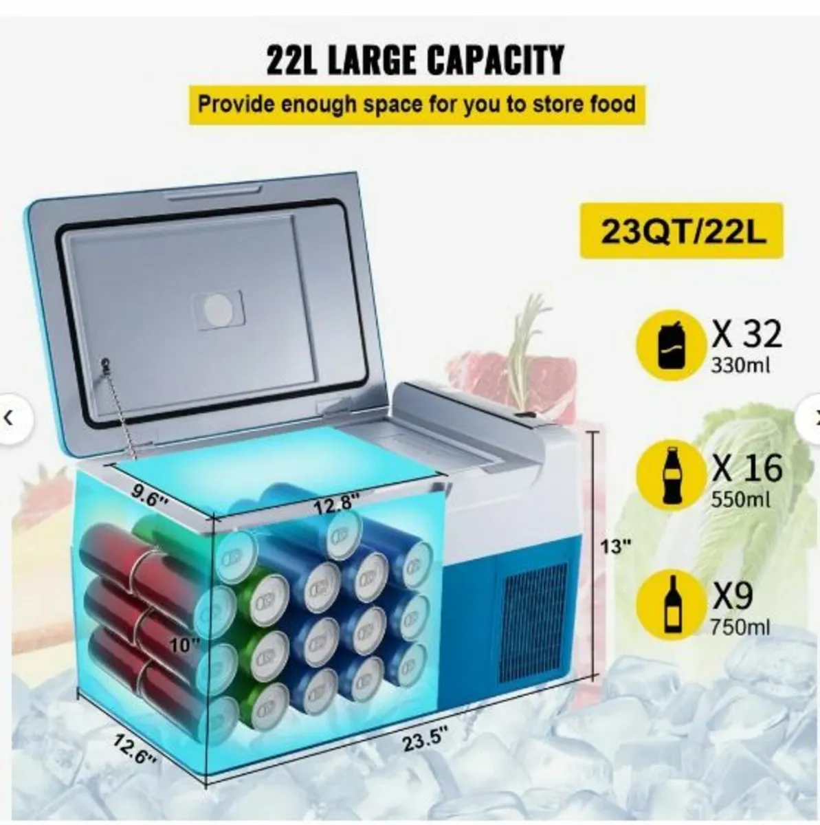 Car Refrigerator 22L Compressor Portable - Image 3