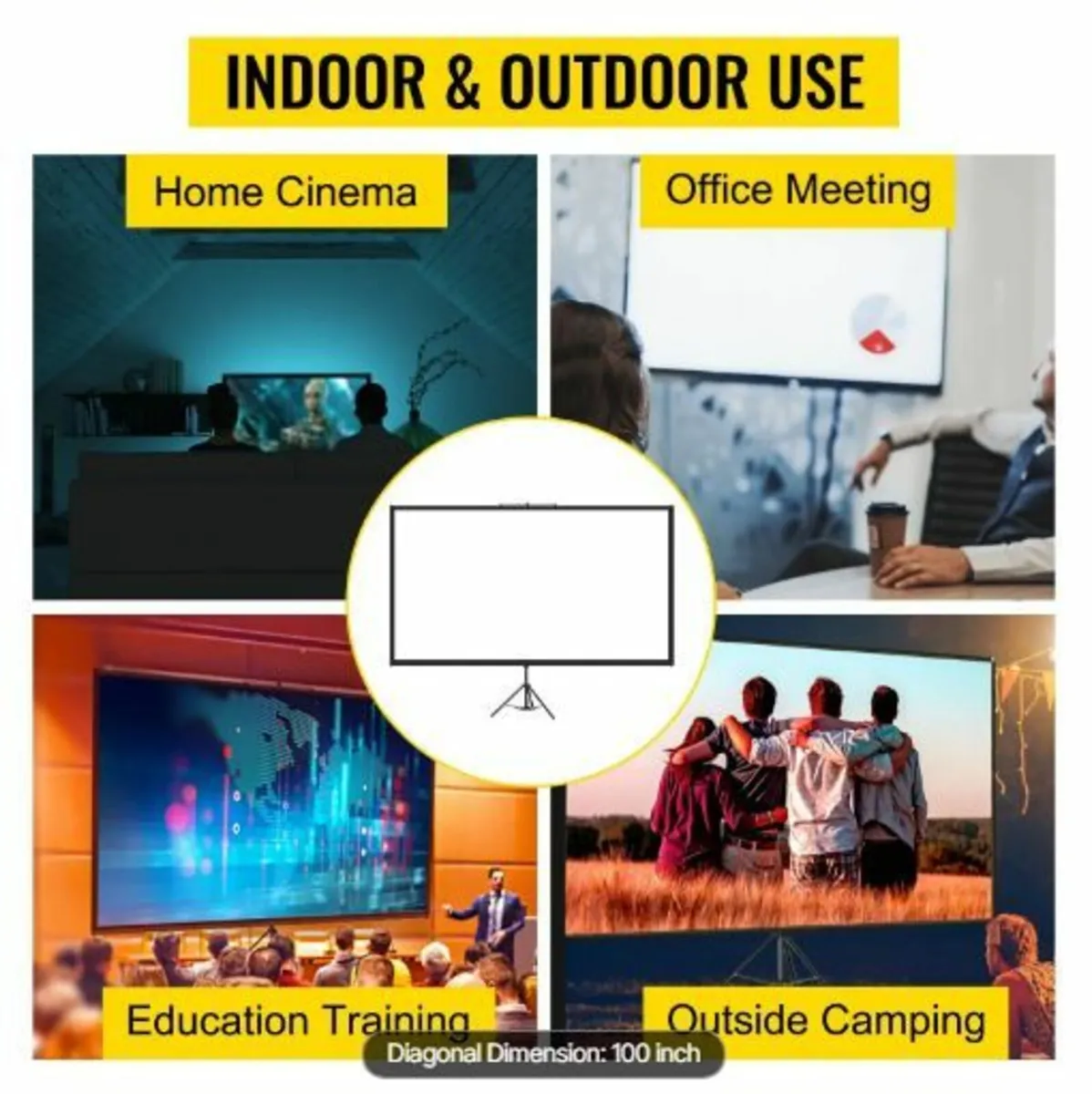 Tripod Projector Screen with Stand 100inch - Image 3