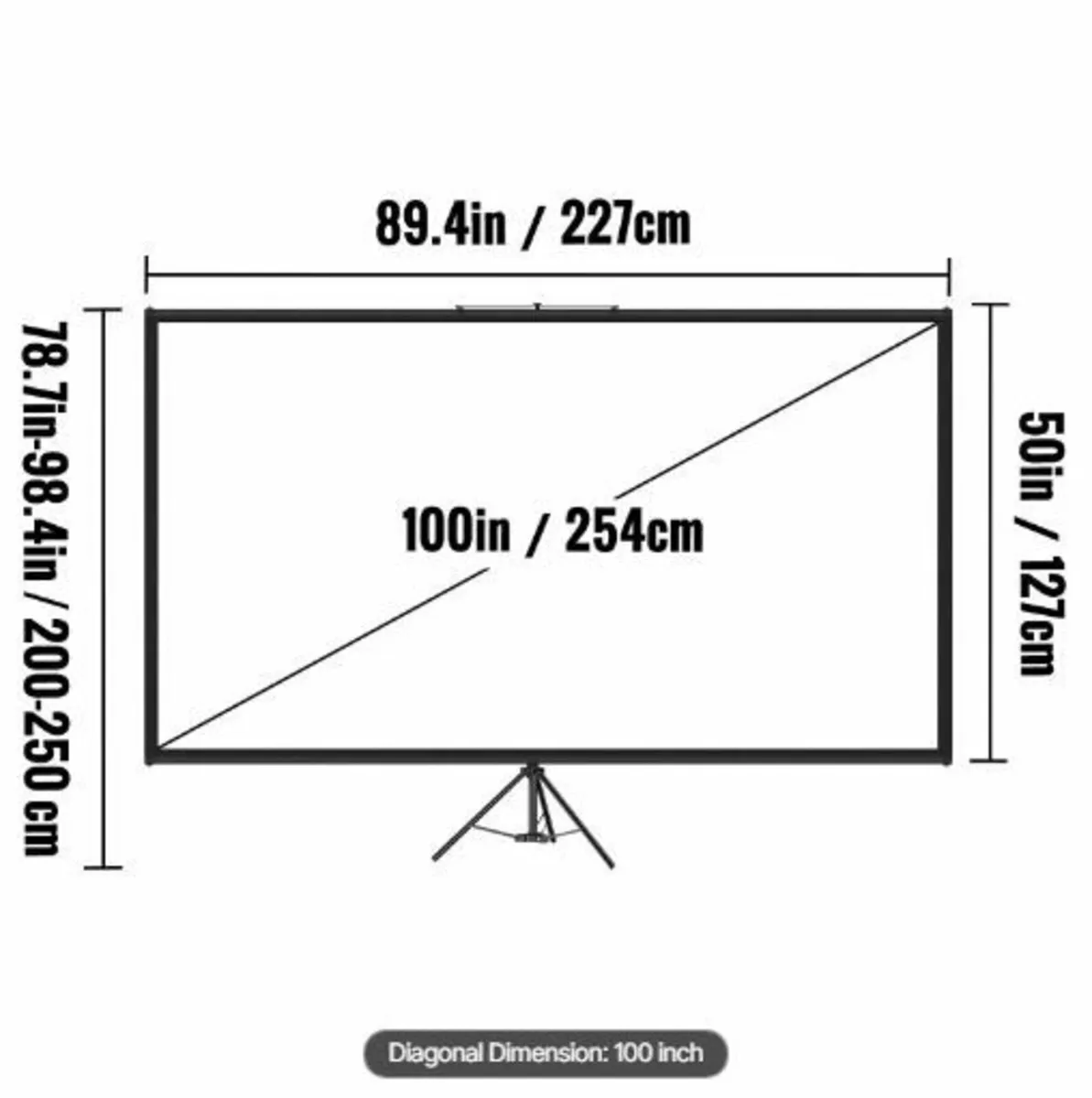 Tripod Projector Screen with Stand 100inch - Image 4