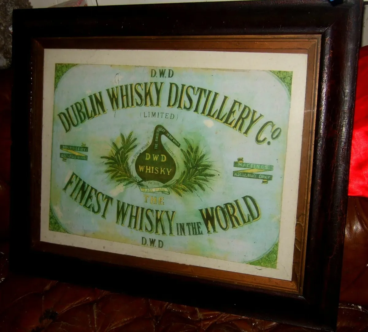 Vintage 'DWD' Wood Framed Ad - Image 1