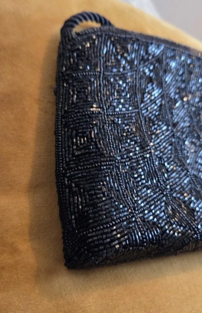 Paola Del Lungo black beaded evening bag - Image 3