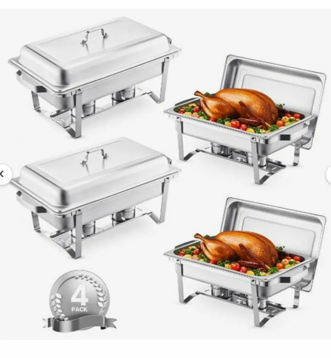 Chafing Dish Buffet Set, 8 Qt 4 Pack - Image 4